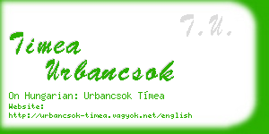 timea urbancsok business card