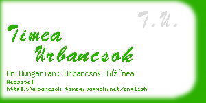 timea urbancsok business card